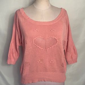💕PINK KNIT/CHROCHET BLOUSE